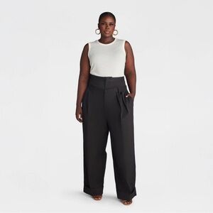 KBB by KAHLANA Women's Baggy Leg 'The Waist Curtain Trouser' - Black XXL